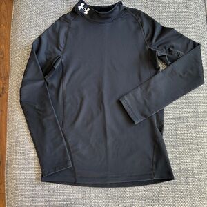 🔥 Under Armour ColdGear Youth Mock Long Sleeve Fitted Sports Shirt | Size YMD